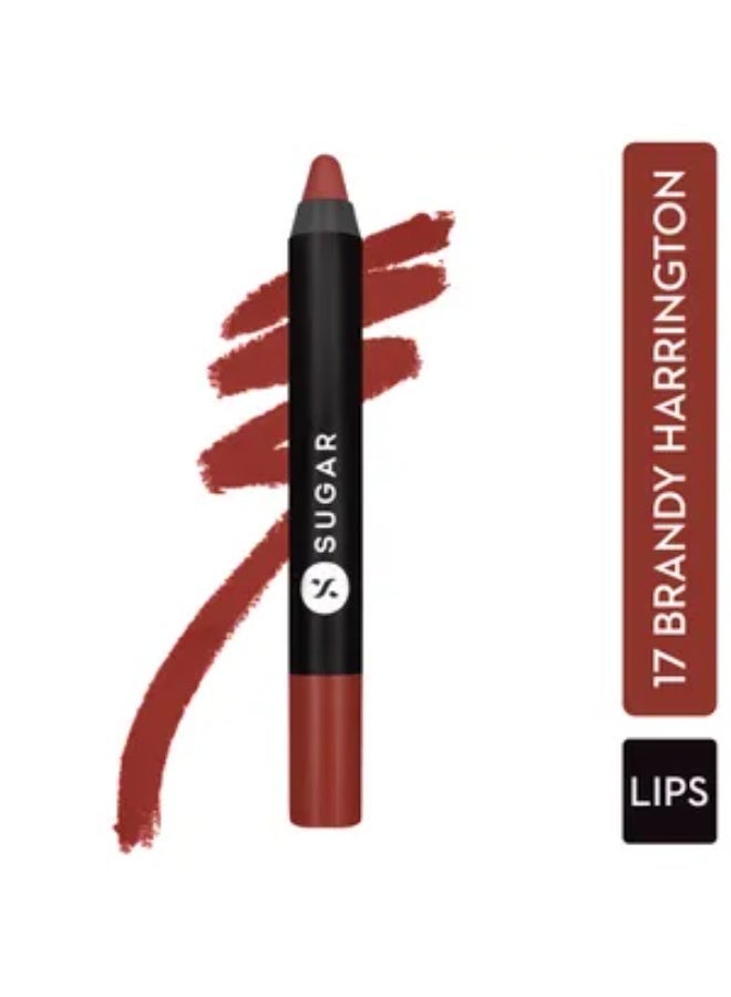 SUGAR Cosmetics Matte as Hell Crayon Lipsticks for Women | Lasts Up To 8+ Hours | Lip Crayon with Sharpener | 2.8gm - 17 Brandy Harrington - Image 2